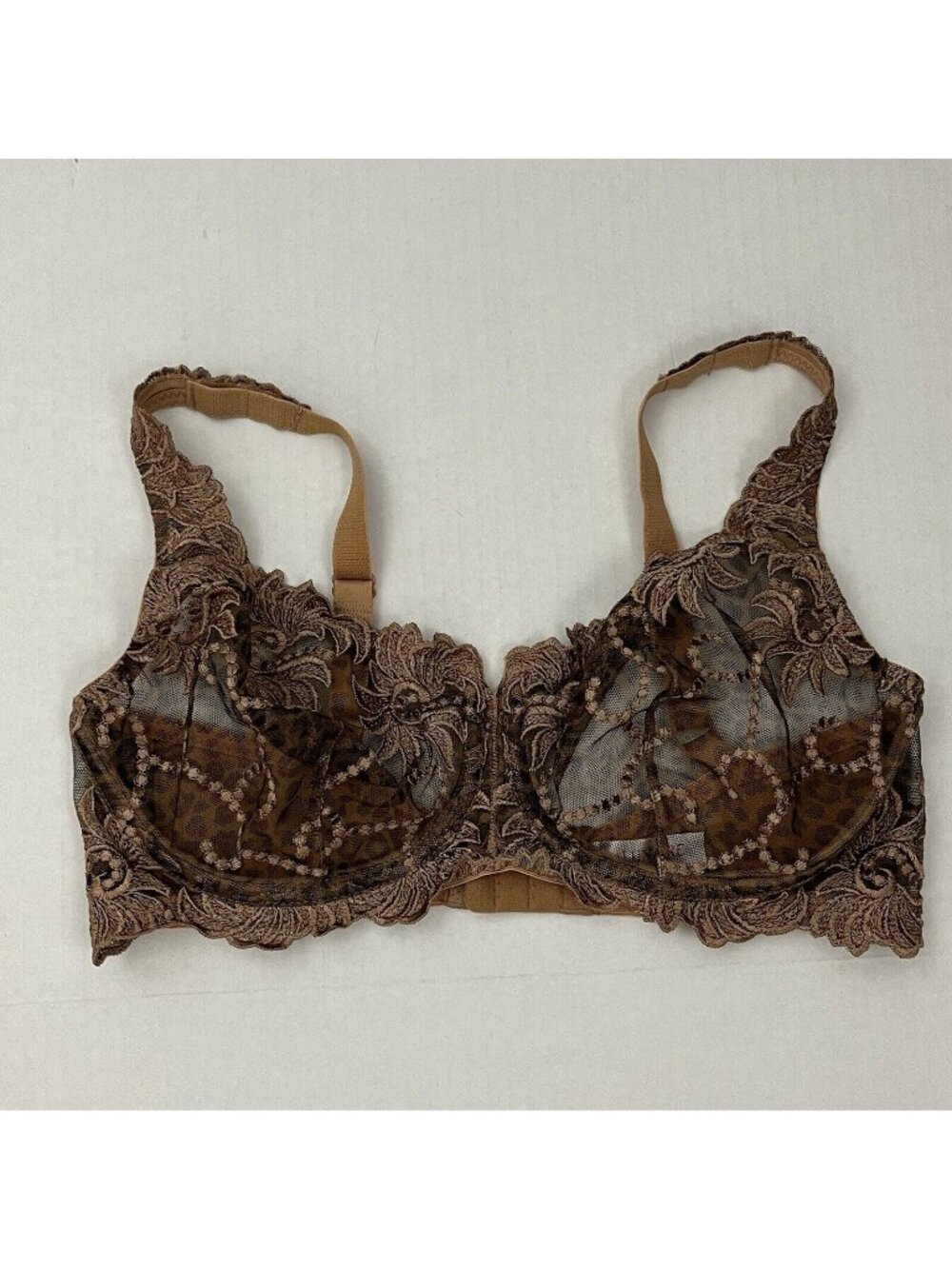 Lunaire Sevilla Animal Print Underwire Bra #14013 Women's 34DD Brown